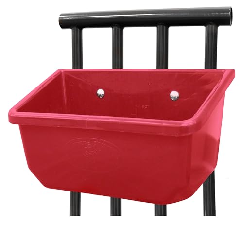 Little Giant® Adjustable Fence Feeder - Livestock Feeder for Vertical Pipe Panel and Wire Grid Fencing - Mounting Hardware Included Holds 75lbs - Made in USA