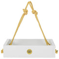 Birds Choice Modern Farmhouse Small Hanging Platform Bird Feeder, White - Includes Nylon Hanging Rope, 2 lbs. Seed Capacity, Made in USA | Includes Nylon Hanging Rope, 2lb Seed Capacity, Made in USA, Rustic Recycled Materials - color: White