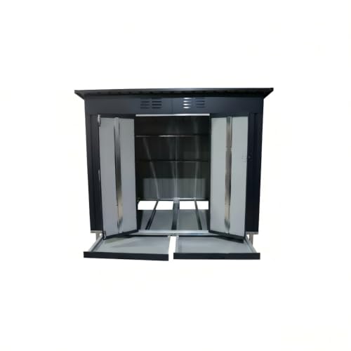 KEIKI Outdoor Galvanized Metal Chicken Coop Raised Base Pull Out Tray Grey | Outdoor galvanized chicken coop with raised base and pull out trays. Weatherproof poultry cage for backyard hen duck housing.