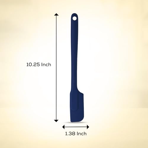 Mrs. Anderson’s Baking Silicone Slim Spatula, Flexible And Nonstick, One-Piece Design, Navy Blue, For Mixing, Folding, Scraping, Baking, And Cooking - color: Navy, size: 10-Inch, Slim