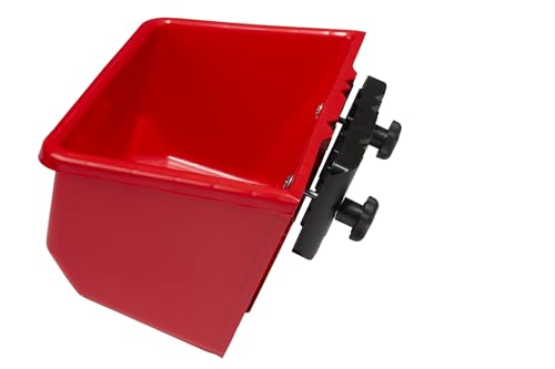 Little Giant® Adjustable Fence Feeder - Livestock Feeder for Vertical Pipe Panel and Wire Grid Fencing - Mounting Hardware Included Holds 75lbs - Made in USA