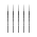 XDT#725 Micro Detail Artist Pin Point Painting Brush Set of 5 Piece #0000 Brushes Set, Acrylic Watercolor Oil, Fine Detailing Painting, Art, Scale Models, Easy Grip Handles - size: 5Pcs #0000