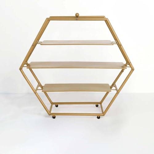 Efavormart 3-Tier Metal Hexagon Cupcake Stand 21" Matte Gold - Durable Contemporary Dessert Holder Appetizer Display for Upscale Events Banquets & Gatherings - color: Gold, size: 3-Tier 21" Hexagon