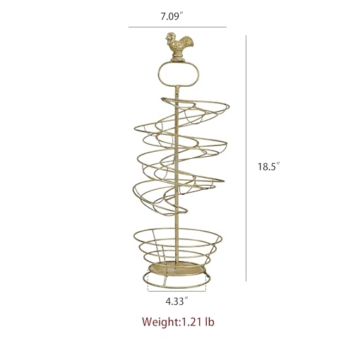 Fresh Egg Holder Countertop Vintage Metal Spiral Egg Holder with Storage Basket Farmhouse Countertop Egg Storage Rack for Kitchen Organization (Spiral Rust Color) - color: Spiral Rust Color