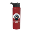 F-Caw-F Black Crow Black Bird Funny Crow F-Caw-F Stainless Steel Insulated Water Bottle - color: Red
