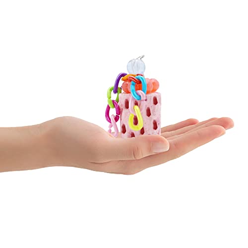 Wontee Bird Calcium Chew Grinding Treats Toy for Parrot & Small Pets (1 pc) | Minerals, colorful, trimming and cleaning bird beaks, for budgies/cockatiels/conures/quaker/senegal parrot/gerbils/rats/mice - size: Small (1 pc)