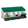 Chicken Nesting Boxes, Heavy-Duty 8-Compartment Metal Chicken Nesting Box – Removable Tray, Ventilation Holes, Easy Egg Collection, Rustproof Galvanized Steel - Green - 4 - Slot - color: Green, size: 4 - Slot