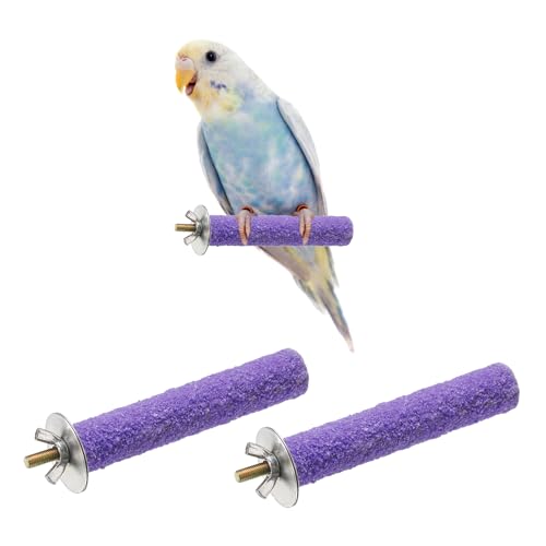 Bird Perch Stand, Colorful Paw Grinding Stick, Wood Rough-surfaced Perch Parrot Stand 10 x 1.8 Cm, (Purple, 2 Pcs), Intended for Home/Animal Parks/Pet Stores - color: Purple, size: 10 x 1.8 cm / 3.94 x 0.71 inch