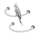 Bird Cage Accessories, 2 Pack Plastic Transparent Perch with Colorful Beads Inside, Bird Perches for Cage, Perch for Budgies, Cockatiels, Lovebirds, Green Cheeks, Small to Medium Birds