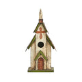 Glitzhome 14" H Hanging Distressed Wooden Church Birdhouse Garden Decor - color: 14"H