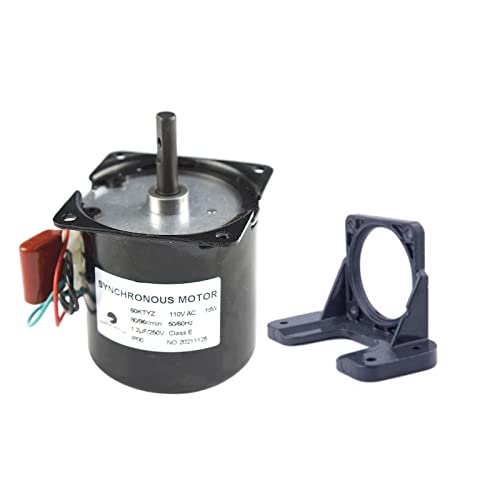 Permanent Magnet Synchronous Gear Motor 60KTYZ 110V 80/96r/min CW/CCW with Brakcet and Switch Plug Extension - size: 80/96r/min Motor+Bracket