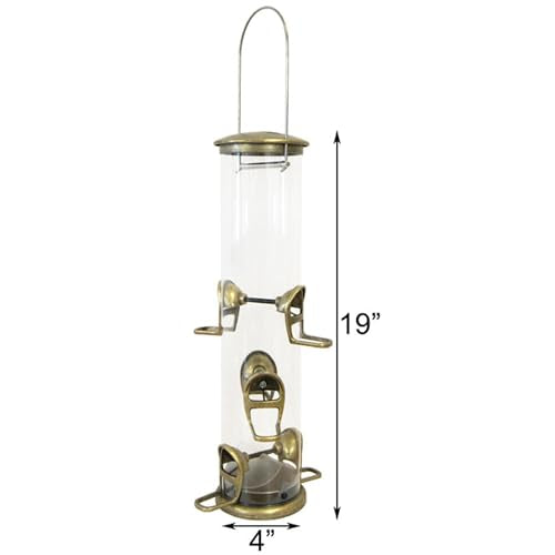 Aspects 420 Antique Brass Quick Clean Big Tube Feeder, Large, Brown/A