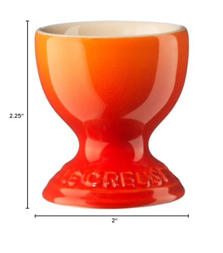 Le Creuset Stoneware Egg Cup, 2", Flame (Pack of 6) - color: Flame, size: 2 x 2.25 Inches (6-Pack)