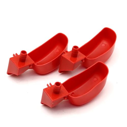 12Pcs Quail Water Cups Pigeon Automatic Bird Waterer for Cage Hang Drinker Breeding Poultry Drinking Bowls(Red) - color: Red