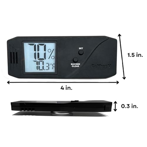 Oasis Humidification Calibration Kit - Caliber V Digital Hygrometer and Thermometer + OasisPak Two-Way Humidity Control Pack - Calibration Kit for Humidors - Digital Thermometer with Hydration Packets