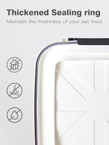 20 lb Stackable Pet Food Storage Containers, 3 Pack | Three stackable airtight bins hold 4, 6, and 10 lb for 20 lb total; includes 3 measuring cups and clear BPA-free bodies. - color: 20LBS-3Pack-White-2
