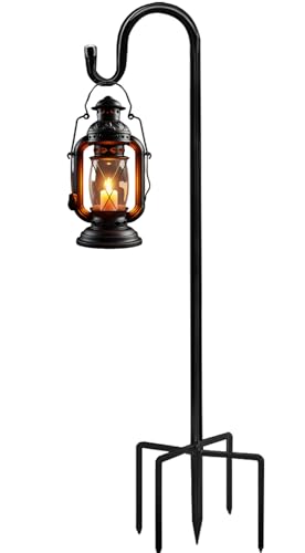 Bird Feeders Pole,Shepherds Hooks for Outdoor 1 Pack 36 Inch Bird Feeders for Outdoors with 5 Prongs Base Hanging Planters for Outdoor - size: 36 Inch