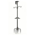 95 Inch Squirrel Proof Bird Feeder Pole, Heavy Duty 1-Inch Diameter Bird House Pole with Squirrel Baffle,2 Shepherd Hooks & Dual Mounting Plates for Smart Bird Feeders, Birdhouses and Weather Stations - size: 95Inch -With baffle-1