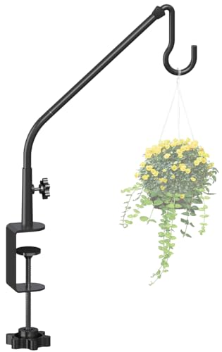 20 Inch Extended Reach Deck Hook Hanger for Railing, 1 Pack | Heavy Duty Outdoor Plant Hook Holder for Hanging Bird Feeder Pole Deck Hanger Flower Basket Planter or Lanterns, Wind Chimes - size: 20 Inch 1 Pack