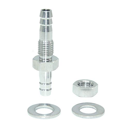Beduan 1/4" Hose Barb Thru-Bulk Bulkhead Straight Hex Union Stainless Steel Fitting(Pack of 2) - size: 1/4" Hose Barb, style: Pack of 2