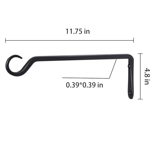 10 inch Plant Hanger, Sturdy Hanging Plant Bracket Outdoor, Hanging Plant Wall Hook Heavy Duty, for Hanging Bird Feeders, Planters, Lanterns, Wind Chimes, Indoor/Outdoor Use, Black, Set of 2 - color: Black, size: 10in-2-Black