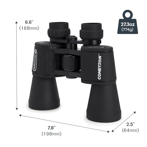 Celestron Cometron 7x50mm Astronomy Binoculars | Wide-Field Astronomy Binocular, Porro Prism, Multi-Coated Optics, Comfortable Handheld, Tripod Adaptable, Carrying Case