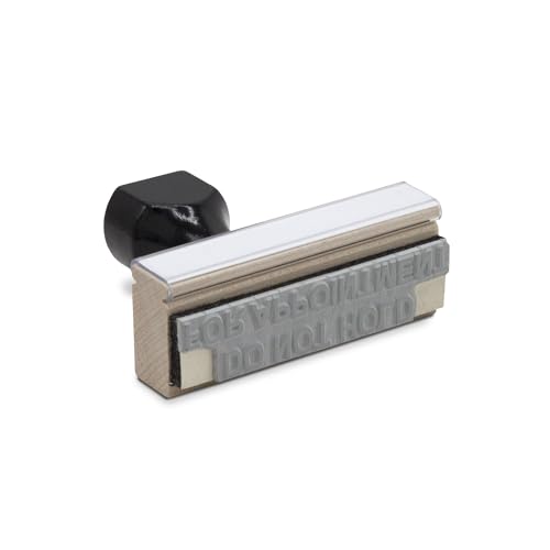 Infusion Custom Text Traditional Wood Stamp with Plastic Handle, 1" x 3" - size: 1" x 3"