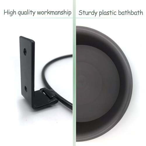 2 Bird Feeders Tree Mounted with Heavy Duty Sturdy Steel, 9.15” in Diameter×1.53" Deep Dark Brown Bird Bath Tray,Installed on Wooden Fences, Trees, Deck,Indoor and Outdoor Walls