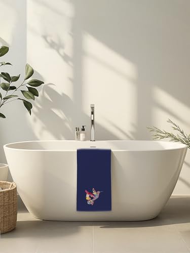 Hummingbird Navy Blue Bathroom Hand Towels for Guest - Floral Bird Decorative Kitchen Hand Towel, Spring Summer Decor, Hummingbird Gifts for Women Unique, Housewarming Gift Idea New Home404 - color: Hummingbird008