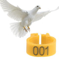 100PCS/Bag 8MM Plastic Pigeon Bands Rings, 001-100 Numbered Plastic Pigeon Bird Leg Bands Rings with Number(Yellow)