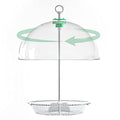 PFNRTH Rotating Dome Platform Bird Feeder, Adjustable Bird feeders for Outside Hanging, Tray with Drainage Holes Can Be Filled with Mealworms, Seeds, and Fruits Attract Bluebirds Cardinals