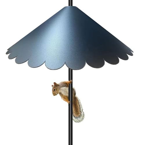 Squirrel Baffle for Bird Feeder Pole,16 Inch Pole Mount Squirrel Guard,Outdoor Wrap Around Bird House Protector for Shepherd’s Hook, Black,1 Pack
