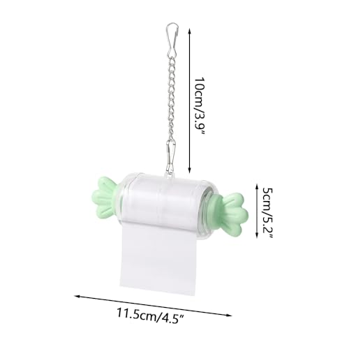 Bird Shredding Toys, Parrot Rolling Paper Play Toy with Hanging Chain, Interactive Chewing Accessory for Parakeet Cockatiel & Medium Parrot Cage Use - color: Green