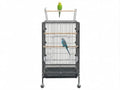 35" h Metal Bird Cage,Large Bird Cage with Play Open Top, Rolling Flight Cage Rolling for Parakeets, Canaries, Lovebirds, Small Quaker, Cockatiels, Budgies