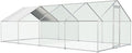 19.6x9.8x6.5ft Metal Chicken Coop, Chicken Run with Cover | Walk-in metal chicken run with waterproof cover, 1 mm PVC-coated mesh, and 1.38 in holes for backyard use - color: 4-Unit Coops
