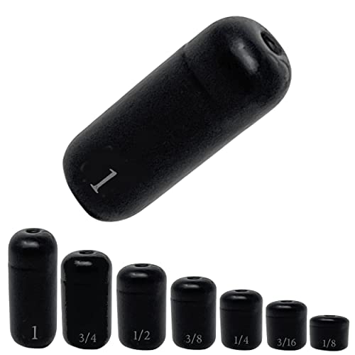 Reaction Tackle Tungsten Barrel Weights for Bass Fishing - Egg Shaped Carolina Rig Sinkers - Size Stamped Freshwater and Saltwater - color: Black, size: 1 Oz (4-Pack)