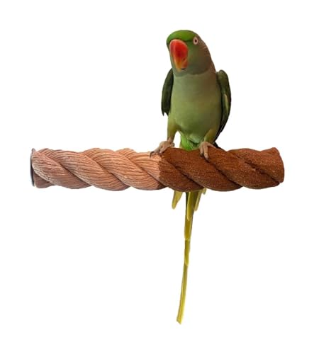 Polly's Sand-E-Rope Safety Bird Perch Toy-Trims Nails & Beak-Promotes Healthy Feet-Safe Non-Toxic-Bird Supplies for Bird Cages (Brown, Large) - color: Brown, size: Large