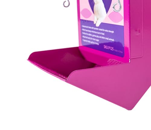 Metal Small Animal Feeder with Lid, Heavy Duty Feeder, Large Capacity Food Dispenser, Great for Rabbits, Guinea Pigs, Chinchillas and Other Small Animals. (4.6 inch, Purple) - color: Purple, size: 4.6 inch