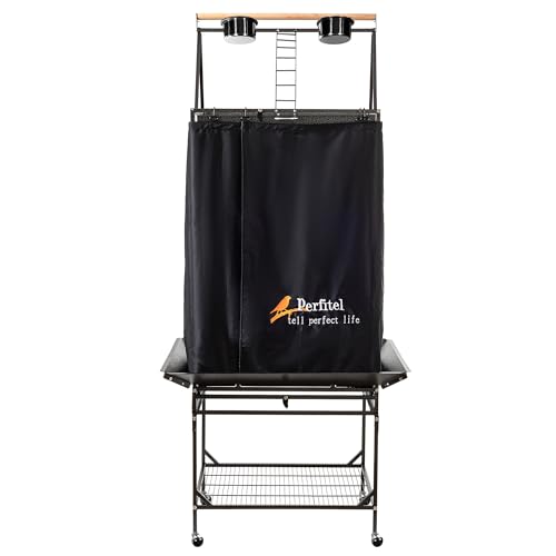 Bird Cage Cover Black Good Night Blackout Birdcage Cover (61 inch) | Durable Breathable Washable Material, Create Quiet Environmente - size: 61 inch