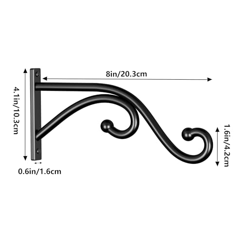 8 Inch Plant Hanger Plant Hook, 2 Pack Plant Bracket Wall Hooks. | Modern Designfor Hanging Flower Basket, Lanterns, Bird Feeder, Wind Chimes Indoor & Outdoor. - size: 8 Inch
