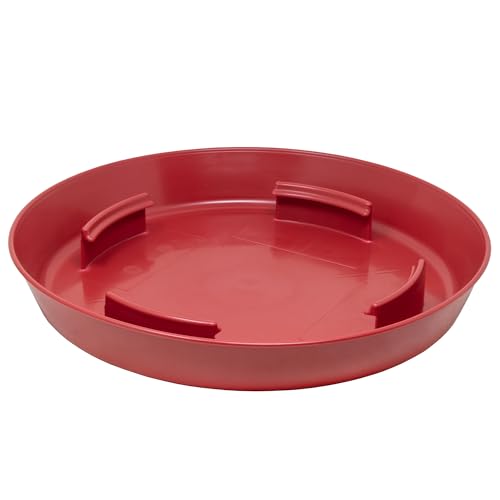 FARM-TUFF Chicken Waterer Red Replacement Base, 14.5" - Fits P3G04, P5G04, P7G04 Top-Fill Poultry Waterers - Snap-On Tray