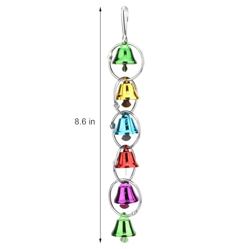 Hypeety Colorful Bird Bell Toys Parakeet Cage Hanging Chew Bells for Parrot | Bright colorful bells, chewable, safe materials, fits most cages, easy to hang, reduces boredom, for small parakeets, 6 bells - color: Hanging Bell C