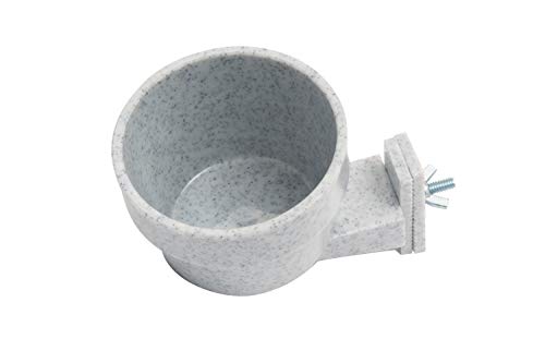 Lixit® Quick Lock Removable Bird Cage Bowls for Birds, Rabbits, Dogs, Cats, Guinea Pigs and Other Small Animals - Made in USA (Gray, 10 Ounce) - size: 10oz