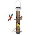 1PK Metal Bird Feeders with 6 Feeding Ports,Tube Bird Feeder with Steel Hanger,Hard Plastic Wild Bird Feeder for Outdoors Hanging, Attracting Birds in Your Lawn, Garden, Balcony–Coffee - color: Coffee 1 PACK