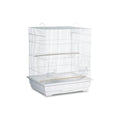HomeStock Square Roof Bird Cage - Durable Metal Bird Habitat with Spacious Interior Black - color: Black