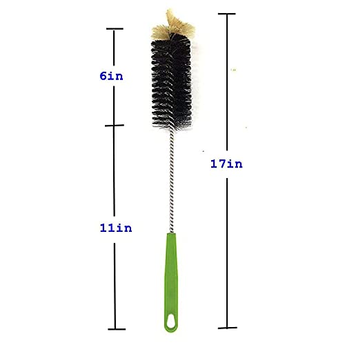 Long Bottle Brush, 17 in Bendable Cleaner Brushes for Cleaning Neck Beer Bottles, Wine, Baby Bottles, Water Bottles, Tumblers, Flask, Bird Feeder, Vase, Pipes and Brewing Supplies Black/1Pack - color: Black/1pcs
