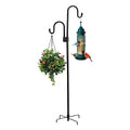 Shephard Hooks Outdoor 76 Inches for Lanterns Double Hooks Heavy Duty Shepherd Stand Plant Hanger Yard Hooks for Solar Lights,Bird Feeder Wedding Adjustable Height&Hooks Powder Coated - color: 2 hooks-76in