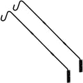 Juegoal 2 Pack Heavy Duty Deck Hook, 25 Inch or 36 Inch Wall Mounted Extended Reach Deck Hook Wall Pole Plant Bracket for Hanging Bird Feeder, Plants, Suet Baskets, Lanterns, Wind Chimes - size: 2 Pack