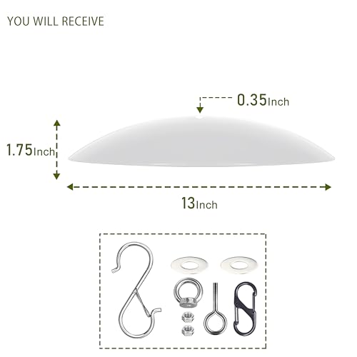 13" Bird Feeder Rain Guard, Hummingbird Feeder Shade Dome Cover, Hanging Baffle for Bird Feeder Pole,Smart Birds Feeder's Umbrella(Translucent), 1 Pack - color: Translucent, size: 13Inch / 1 Pack