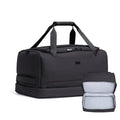 Knack Expandable Travel Duffel Midnight Black | 35L Duffel with hidden, separate 13L compartment easily organizes 4-5 days of travel gear. - color: Midnight Black, style: Travel Duffel